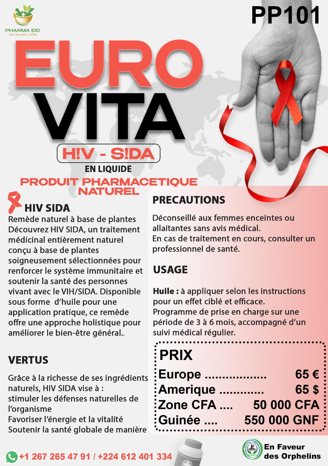 PP101-EURO VITA-Huile Naturelle Bien-Être & Soutien Immunitaire – Formule à Base de Plantes