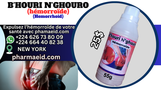B’houri N’ghouro – Complete 3-Bottle Powder Remedy for Hemorrhoids & Fatigue